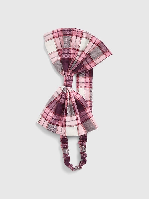 1 of 8 showing, with the color spring pink plaid of product Toddler Plaid Bow Headband