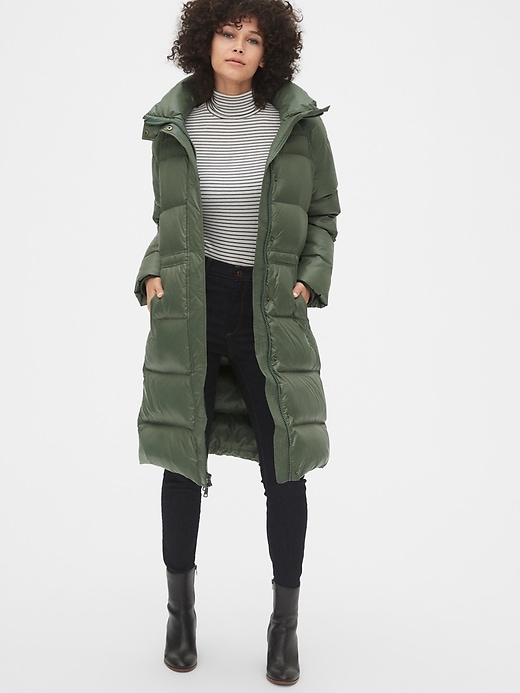 Image number 1 showing, Long Down High Shine Puffer Coat