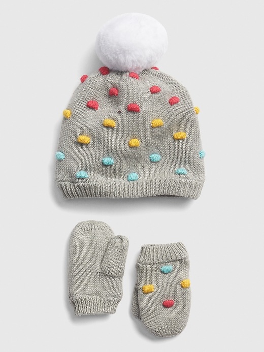 View large product image 1 of 1. Baby Popcorn-Knit Beanie Set