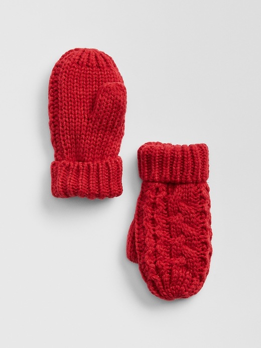 View large product image 1 of 1. Toddler Cable-Knit Mittens