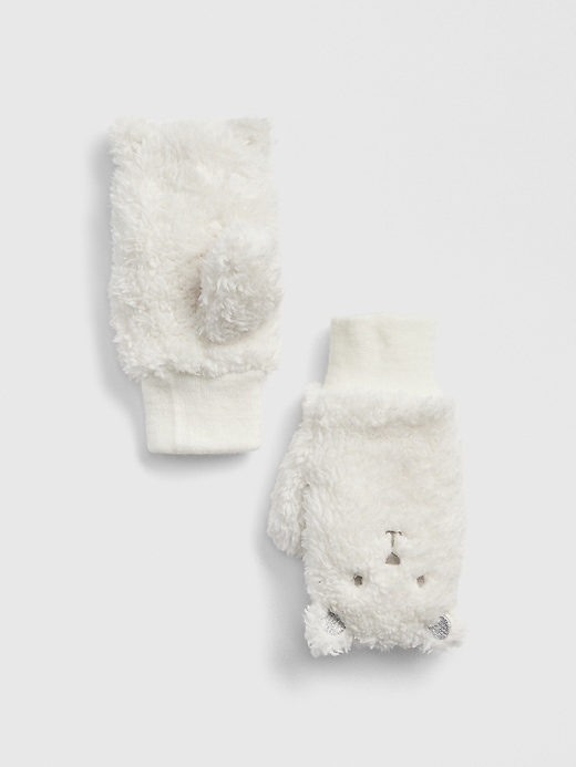 View large product image 1 of 1. Toddler Sherpa Polar Bear Mittens