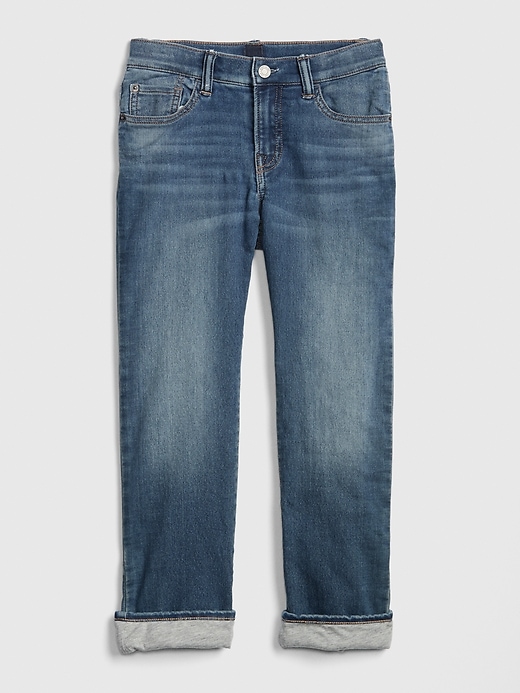 1 of 8 showing, with the color medium wash of product Kids Jersey-Lined Original Jeans