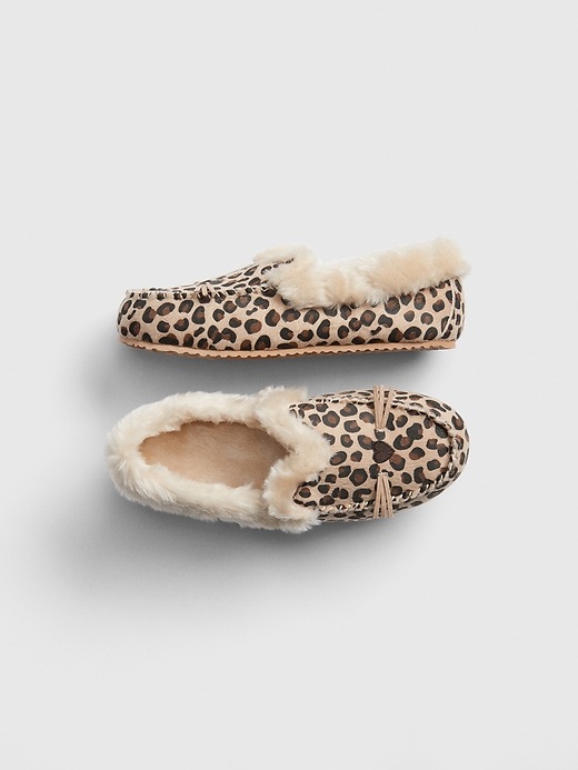 View large product image 1 of 1. Kids Leopard Slippers
