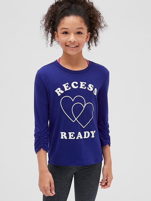 Image number 2 showing, GapFit Kids Cinched-Sleeve Graphic T-Shirt