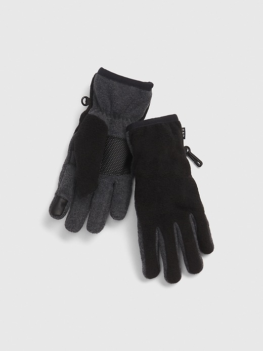 1 of 8 showing, with the color true black of product Kids Fleece Gloves