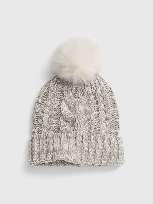 View large product image 1 of 1. Kids Cable-Knit Pom Beanie