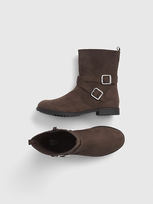 1 of 8 showing, with the color dark chocolate of product Kids Moto Boots