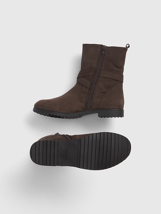 2 of 8 showing, with the color dark chocolate of product Kids Moto Boots