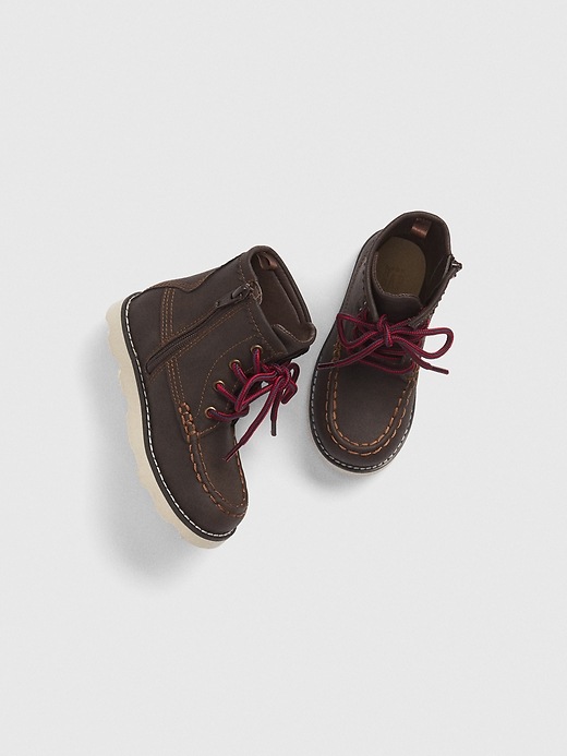 2 of 8 showing, with the color dark brown of product Toddler Dress Boots