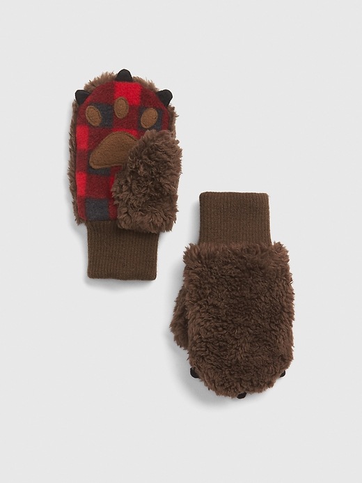 View large product image 1 of 1. Toddler Sherpa Bear Mittens