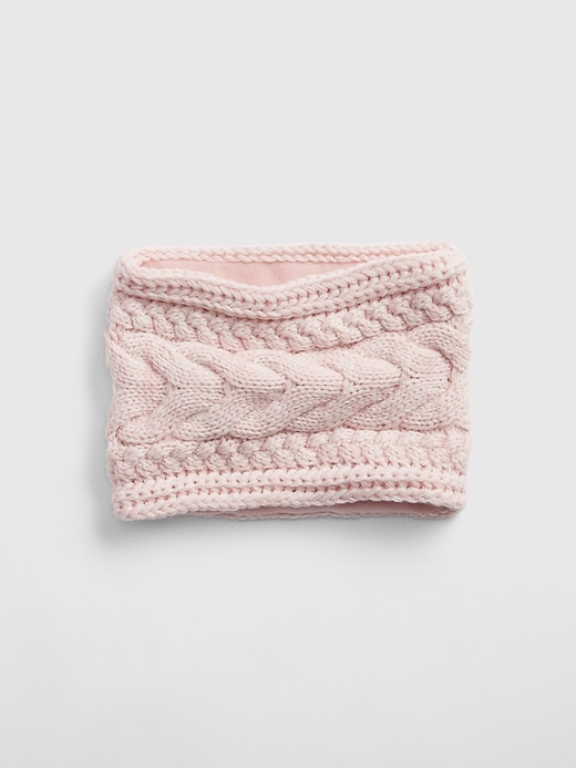 1 of 8 showing, with the color pink standard of product Kids Cable-Knit Neckwarmer