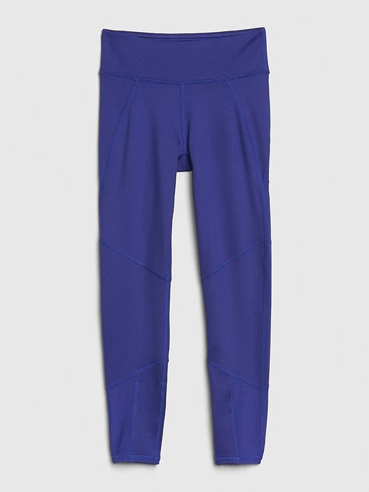 1 of 8 showing, with the color mosaic blue of product GapFit Kids Seamed Leggings