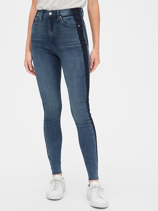Image number 1 showing, Sky High Side-Stripe True Skinny Ankle Jeans with Secret Smoothing Pockets