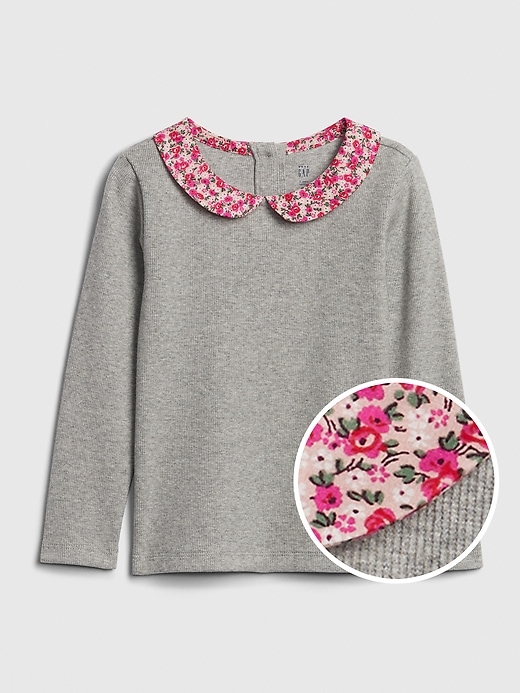 1 of 8 showing, with the color grey heather of product Toddler Collar Top