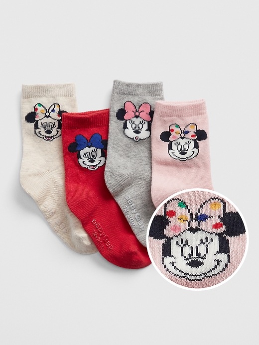View large product image 1 of 1. babyGap &#124 Disney Minnie Mouse Crew Socks (4-Pack)