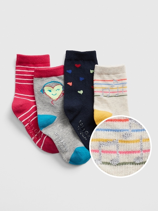 View large product image 1 of 1. Toddler Music Crew Socks (4-Pack)