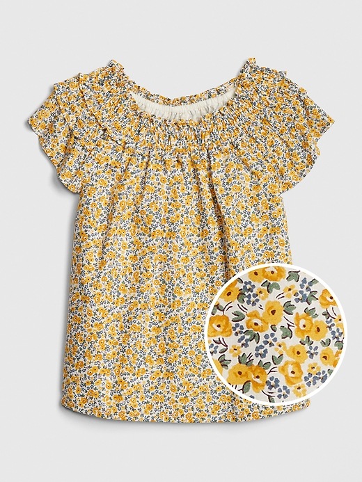 View large product image 1 of 1. Toddler Smocked Flutter Top