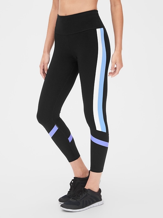 View large product image 1 of 1. High Rise Blackout Colorblock Stripe 7/8 Leggings
