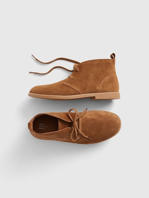 1 of 8 showing, with the color cognac of product Kids Leather Dress Boots