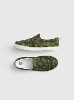 Kids Camo Slip-On Sneakers