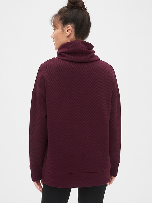 View large product image 2 of 5. GapFit Jacquard Funnel-Neck Tunic Sweatshirt