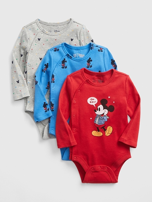 Image number 1 showing, babyGap &#124 Disney Mickey Mouse Bodysuit (3-Pack)