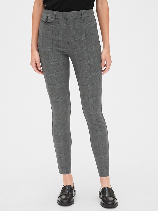Image number 9 showing, High Rise Plaid Skinny Ankle Pants
