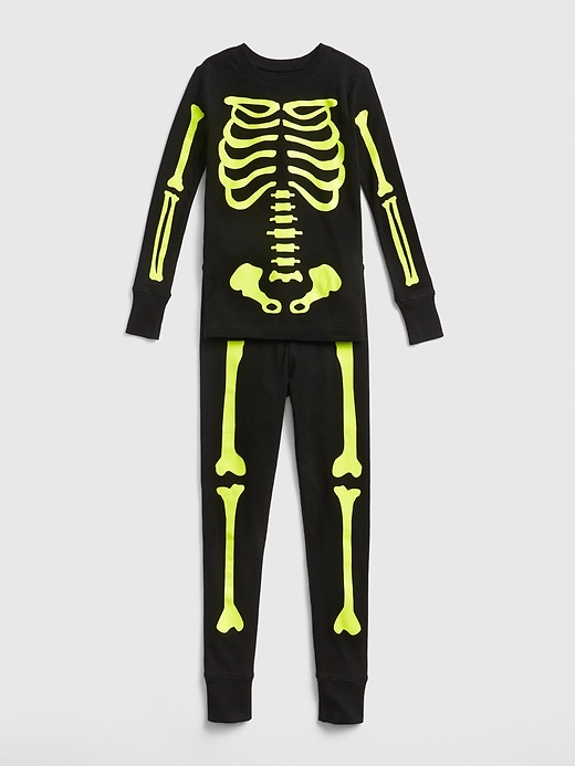 Image number 2 showing, Kids Glow-in-the Dark Skeleton PJ Set