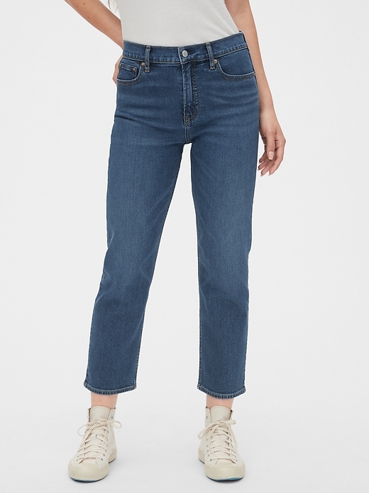 Image number 1 showing, High Rise Cheeky Straight Jeans with Secret Smoothing Pockets