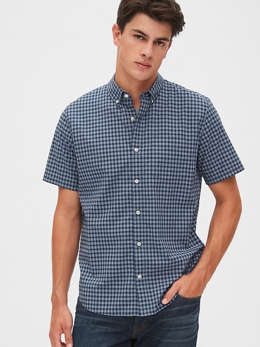 View large product image 1 of 1. Lived-In Stretch Poplin Short Sleeve Shirt