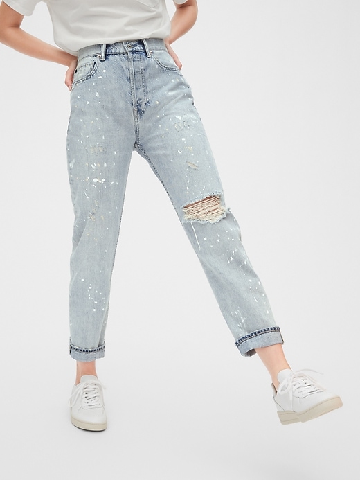 Image number 1 showing, Sky High Distressed Cheeky Straight Jeans