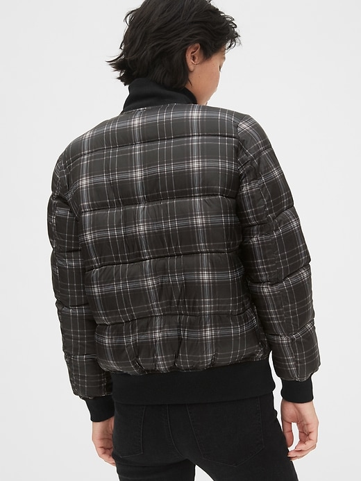 Image number 2 showing, Plaid Puffer Bomber Jacket