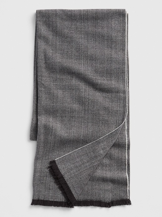 1 of 8 showing, with the color grey herringbone of product Cozy Pattern Scarf