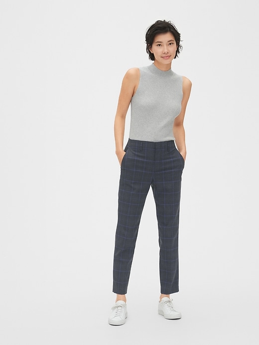 Image number 3 showing, High Rise Plaid Slim Taper Pants
