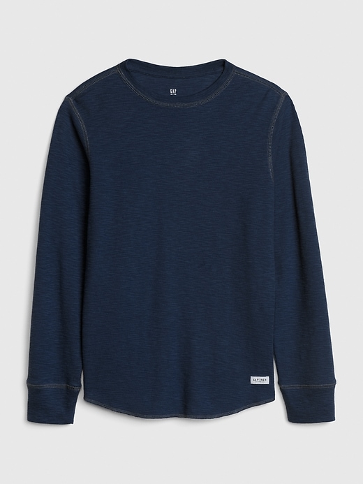 1 of 8 showing, with the color blue of product Kids Waffle-Knit T-Shirt