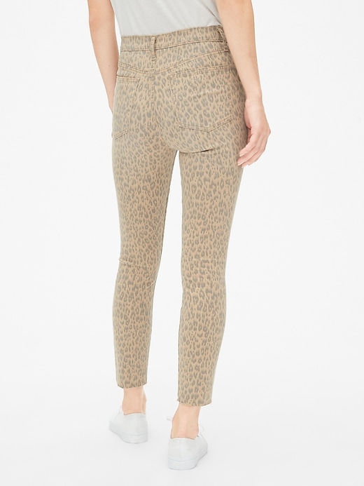 Image number 2 showing, High Rise Leopard Print True Skinny Ankle Jeans with Secret Smoothing Pockets