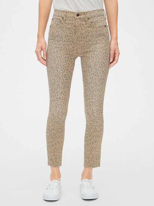 High Rise Leopard Print True Skinny Ankle Jeans with Secret Smoothing Pockets