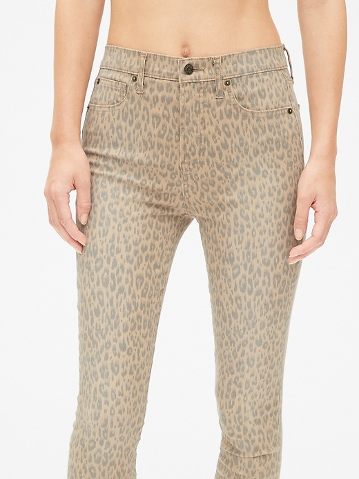Image number 5 showing, High Rise Leopard Print True Skinny Ankle Jeans with Secret Smoothing Pockets