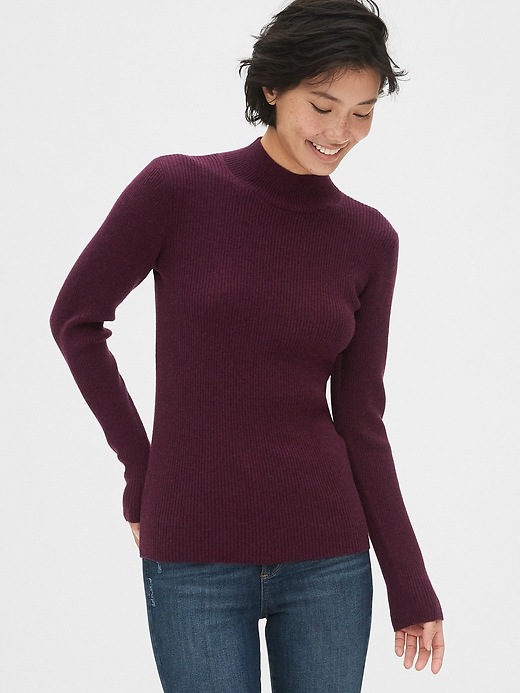 Image number 9 showing, True Soft Ribbed Mockneck Sweater