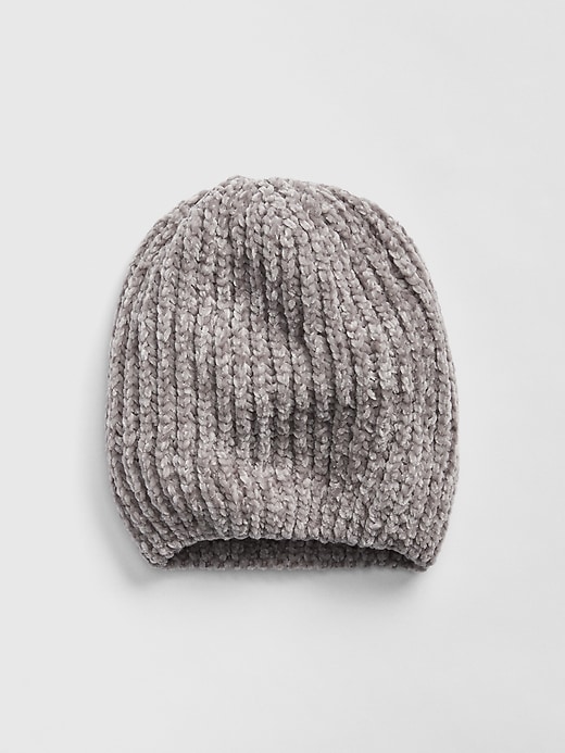 1 of 8 showing, with the color grey crystal of product Chenille Beanie