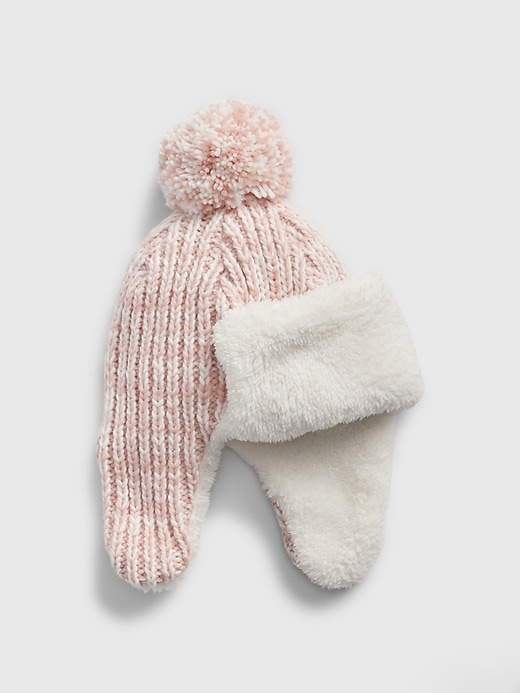 View large product image 1 of 1. Kids Pom Trapper Hat