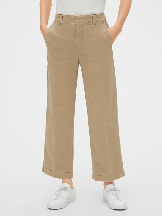 Image number 9 showing, High Rise Wide Leg Chinos