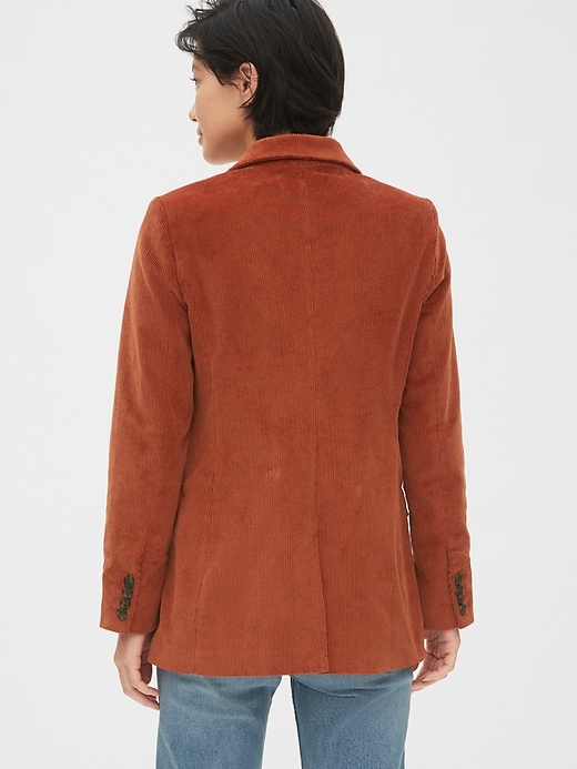 2 of 8 showing, with the color copper spice brown of product Double-Breasted Corduroy Blazer