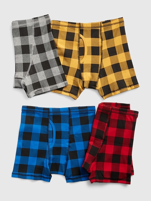 View large product image 1 of 1. Kids Buffalo Plaid Boxer Briefs