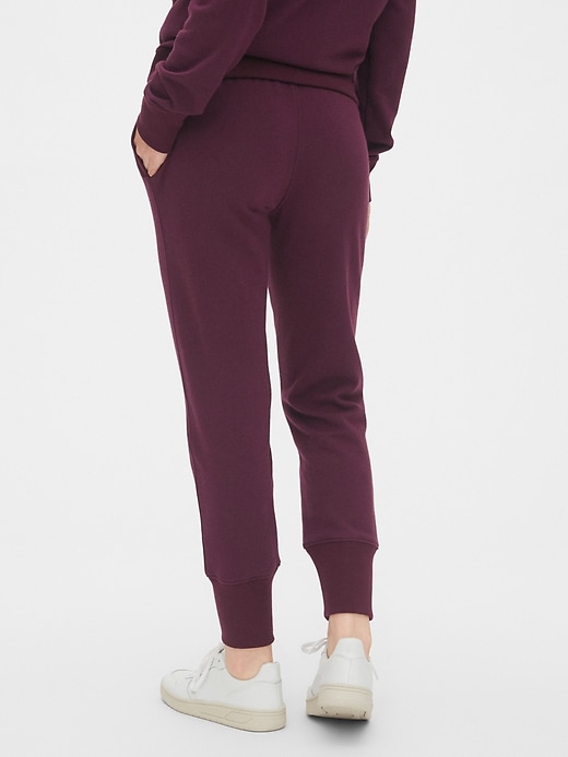 2 of 8 showing, with the color secret plum purple of product Gap Logo Joggers in French Terry