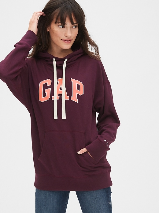 View large product image 1 of 1. Vintage Soft Gap Logo Tunic Hoodie