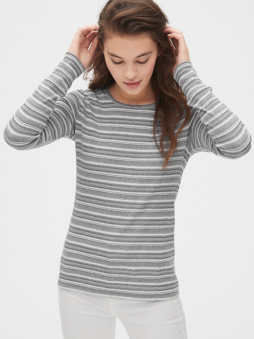 View large product image 1 of 1. Featherweight Ribbed Stripe T-Shirt