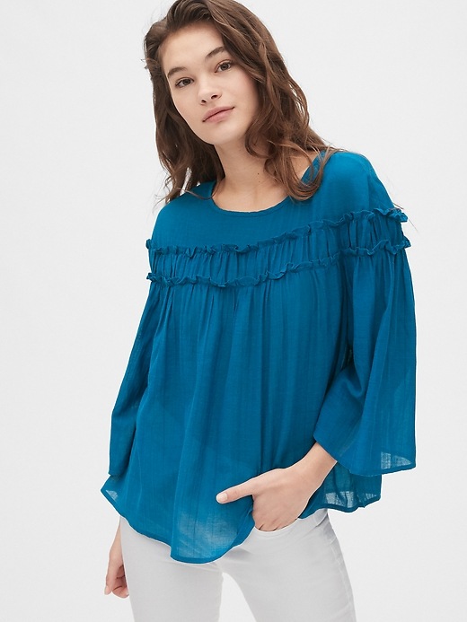 1 of 8 showing, with the color beach umbrella of product Tiered Ruffle Top