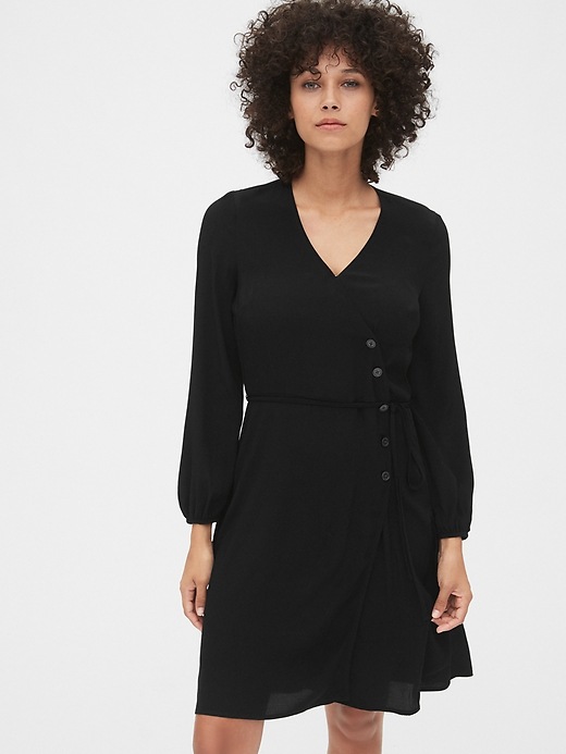 Image number 1 showing, Side-Button Wrap Dress