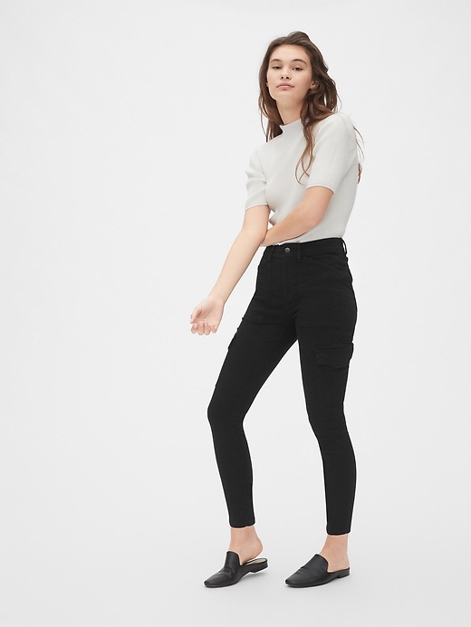 Image number 3 showing, High Rise Skinny Cargo Pants